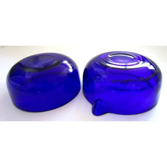 Cobalt Blue Glass and Silver Quality Plate Sugar and Creamer Set - England VTG - Picture 8 of 16